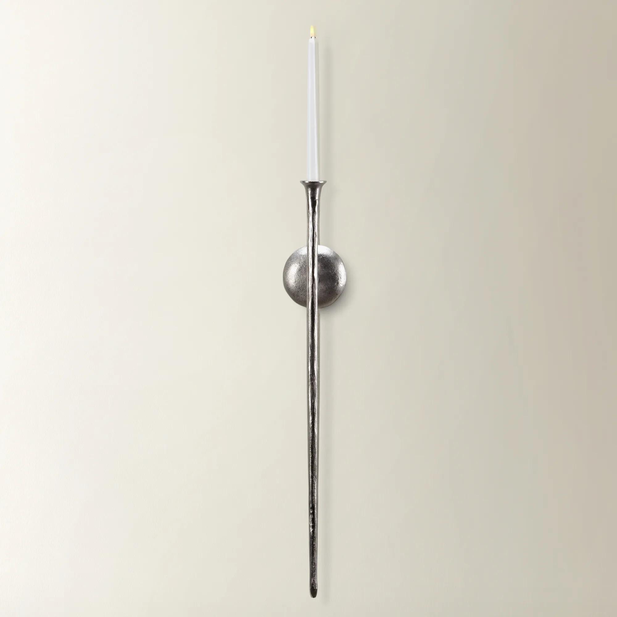 Aspar Silver Aluminum Wall Sconce Large 33"