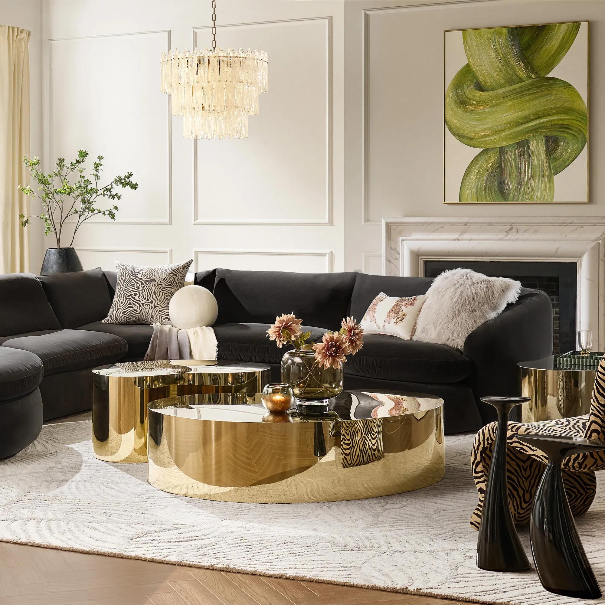 Aurea Soft Gold Coffee Table (57")