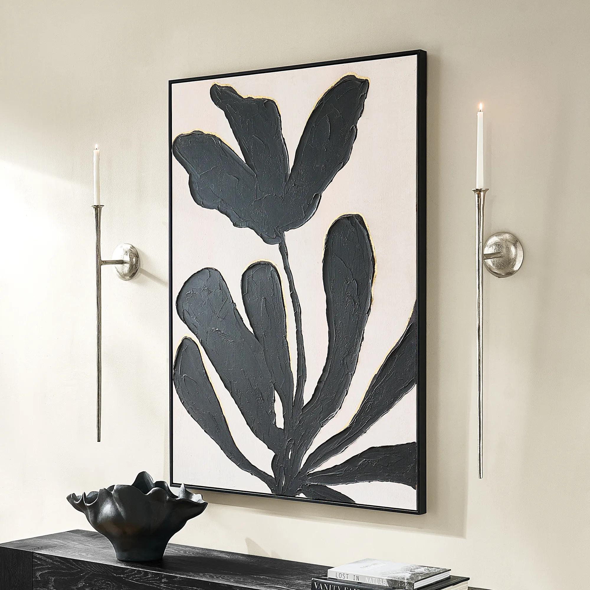 Aspar Silver Aluminum Wall Sconce Large 33"