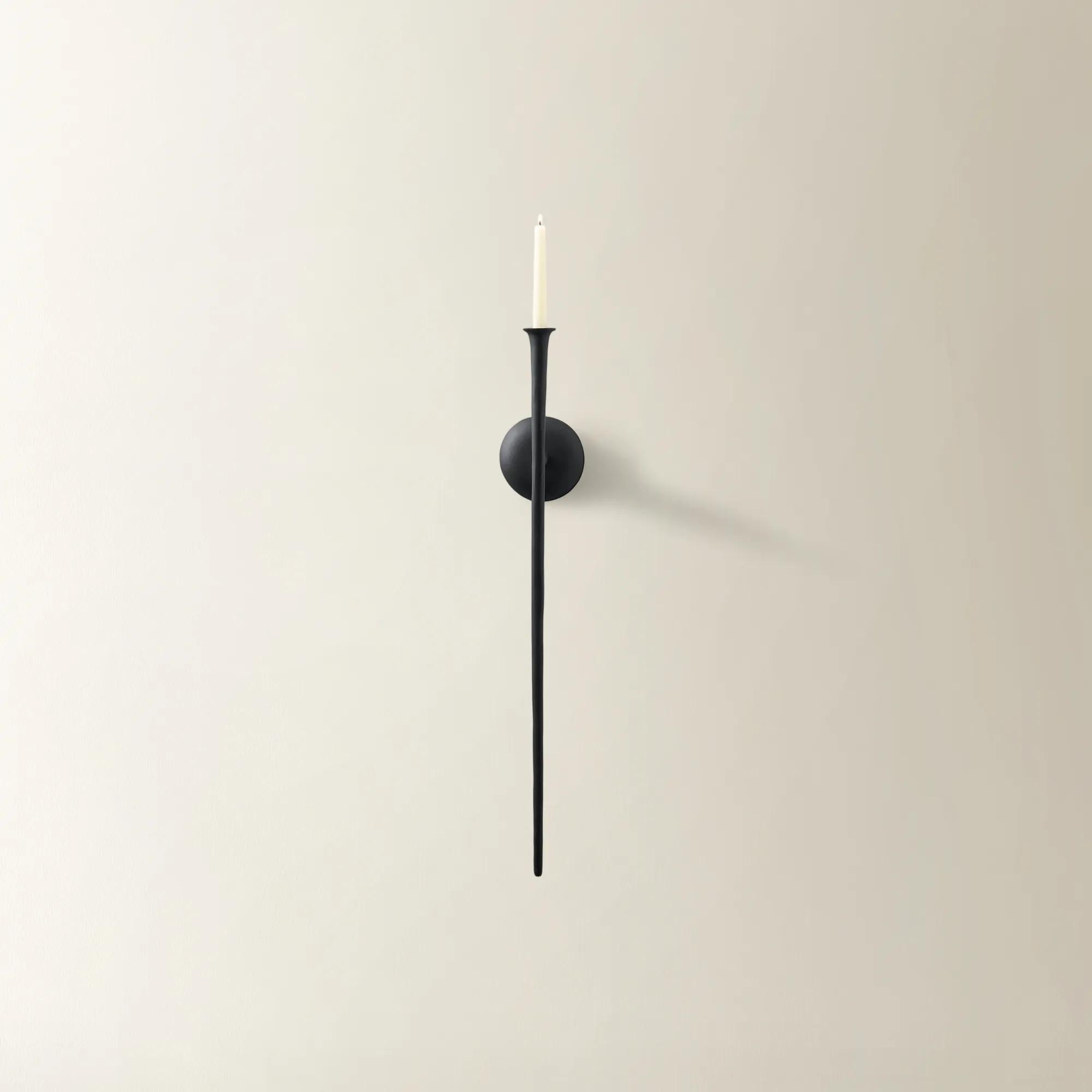 Aspar Black Aluminum Wall Sconce Small 20"
