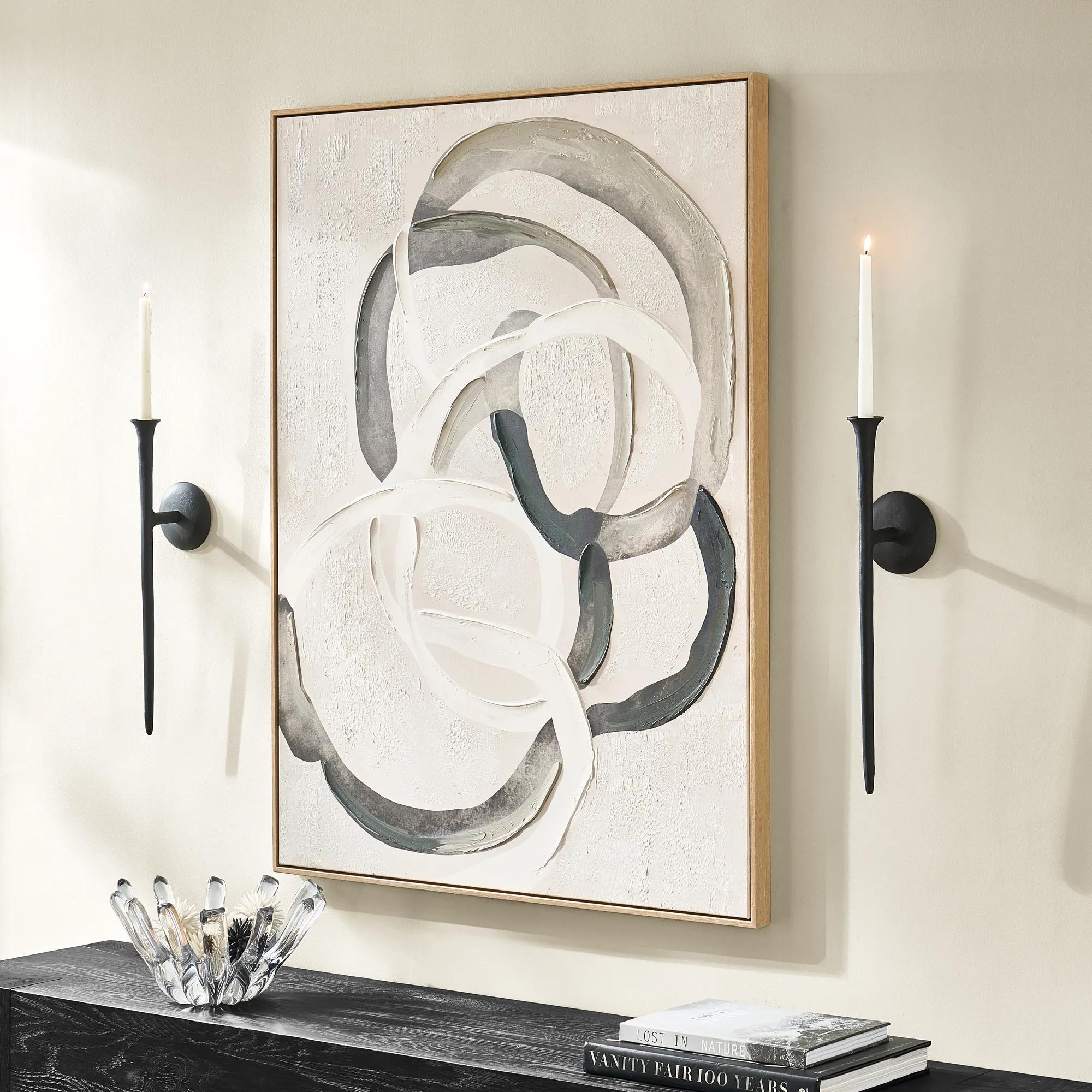 Aspar Black Aluminum Wall Sconce Small 20"