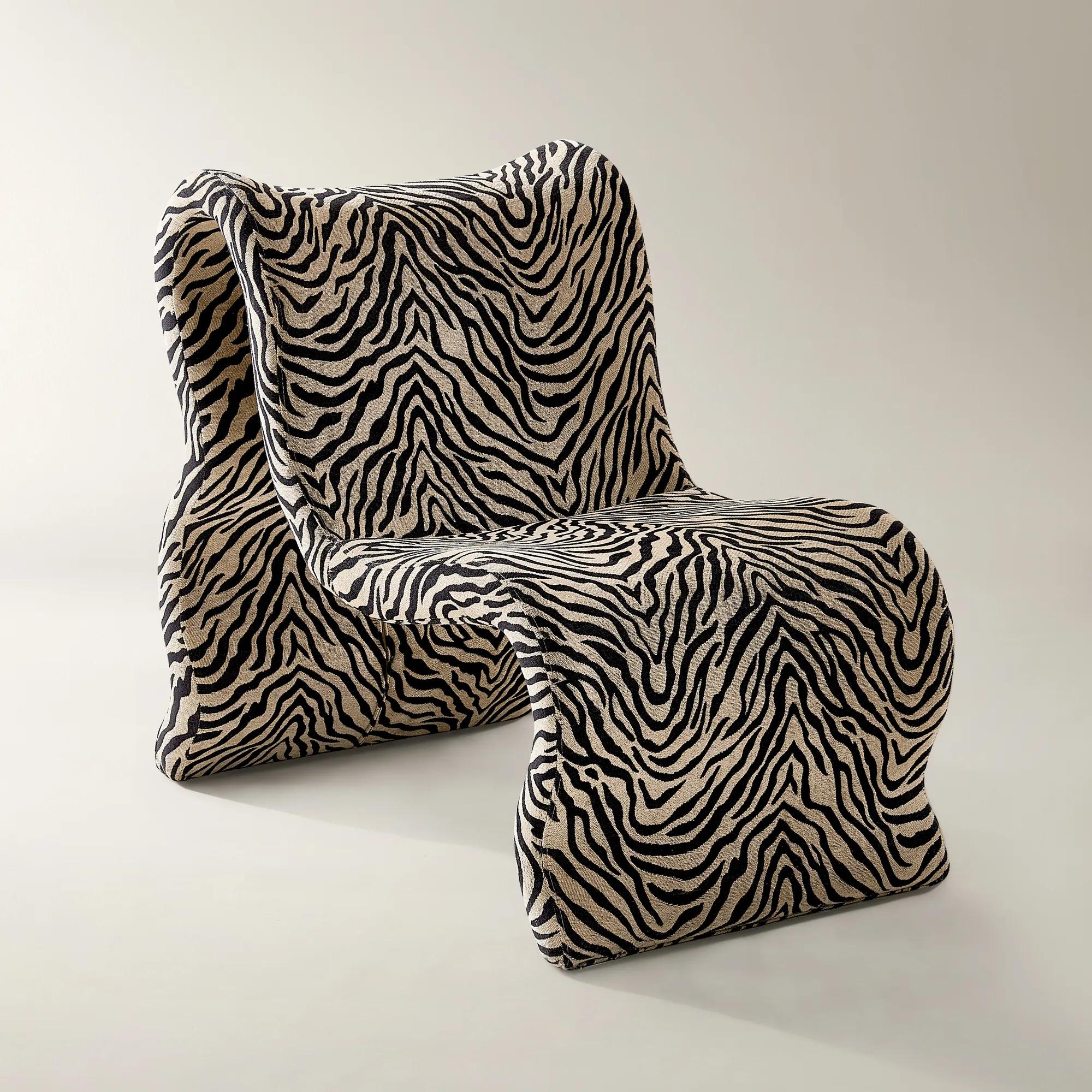 Romy Zebra Chenille Accent Chair