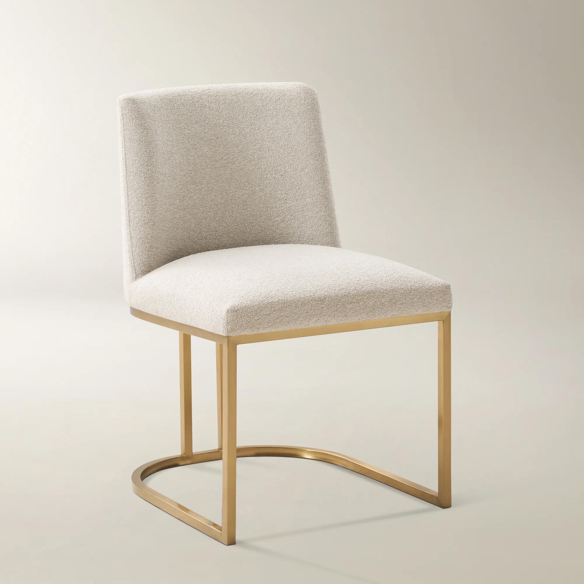 Bergen Ivory Boucle Dining Chair Set Of 2