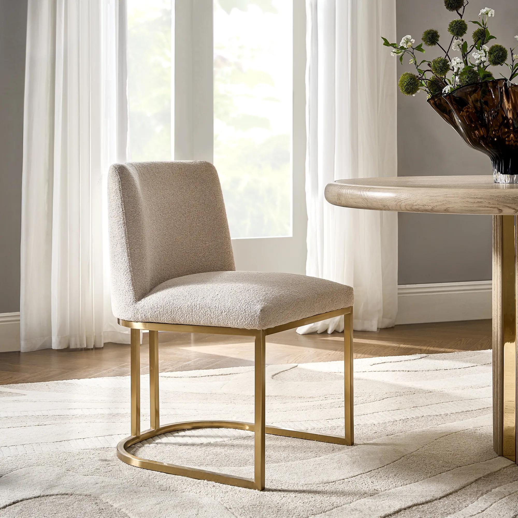 Bergen Ivory Boucle Dining Chair Set Of 2